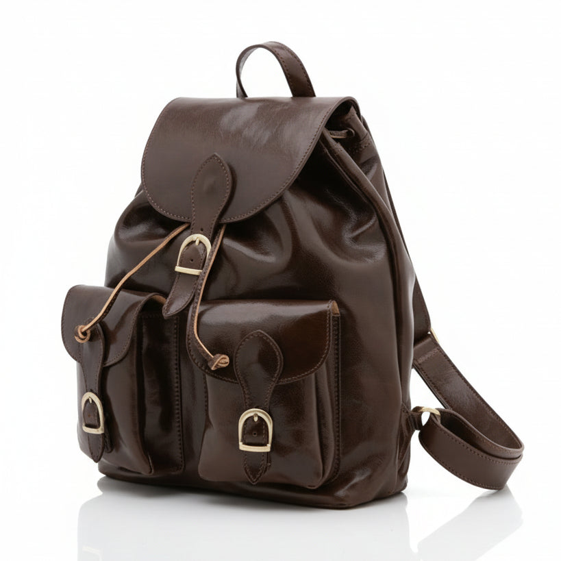 Borsa a spalla da donna In Vera pelle Made in Italy 37x30x13 cm-1