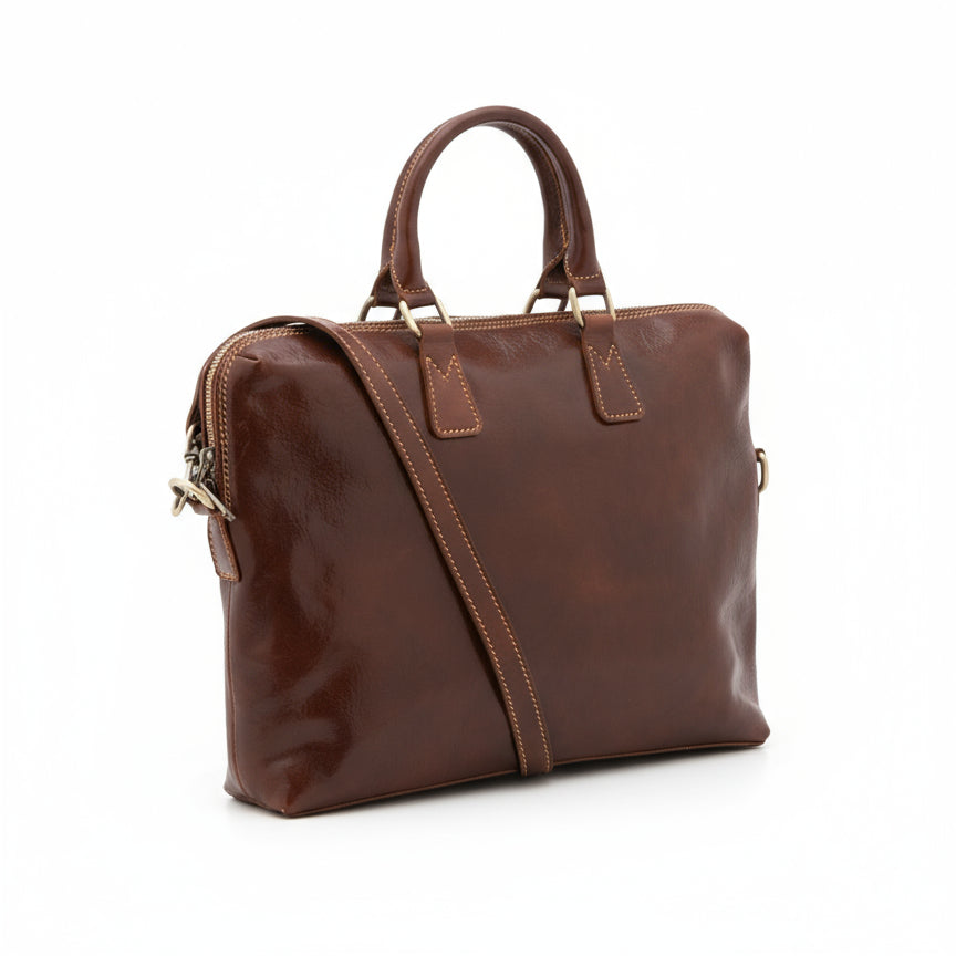 Borsa da lavoro da uomo In Vera pelle Made in Italy 37x27x6 cm-1