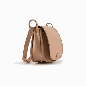 Elegant women's leather postbag in natural juchta leather with adjustable strap and spacious compartments