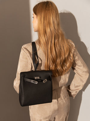 Elegant black leather shoulder bag – CherryMax Germany