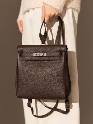 Luxury women’s leather backpack with adjustable straps