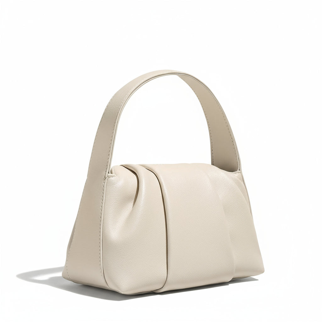 Ruched Leather Handbag-4