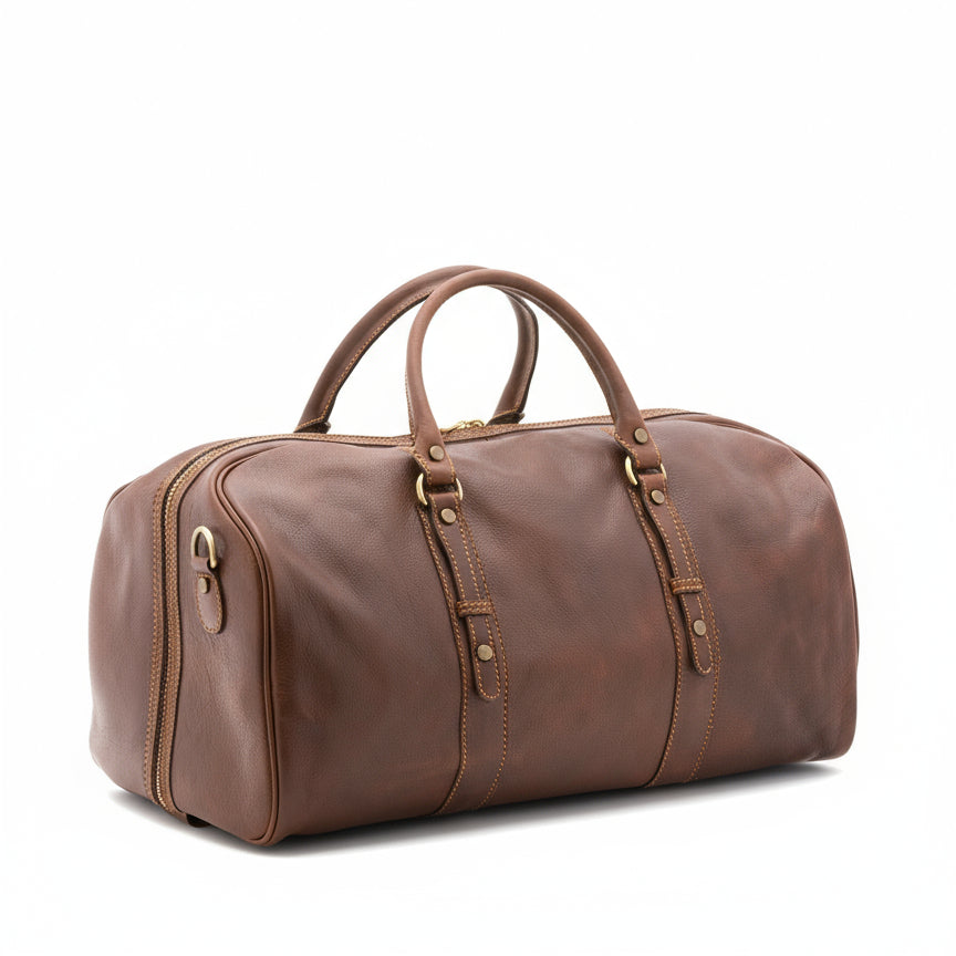 Borsa da viaggio unisex In Vera pelle Made in Italy 50x37x28 cm-1