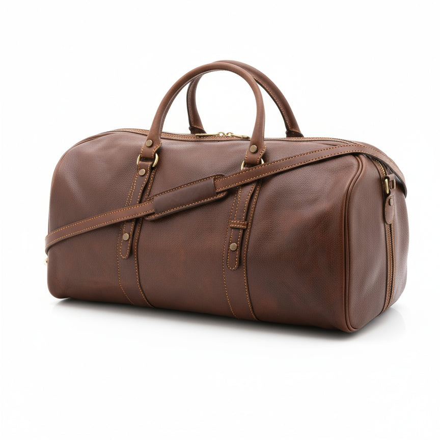 Borsa da viaggio unisex In Vera pelle Made in Italy 50x37x28 cm-2