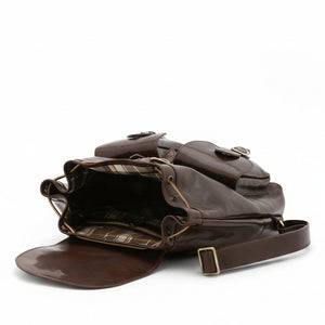 Borsa a spalla da donna In Vera pelle Made in Italy 37x30x13 cm-4