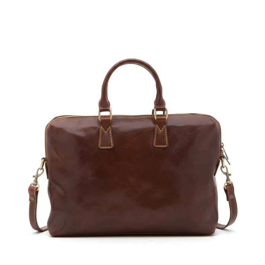 Borsa da lavoro da uomo In Vera pelle Made in Italy 37x27x6 cm-3