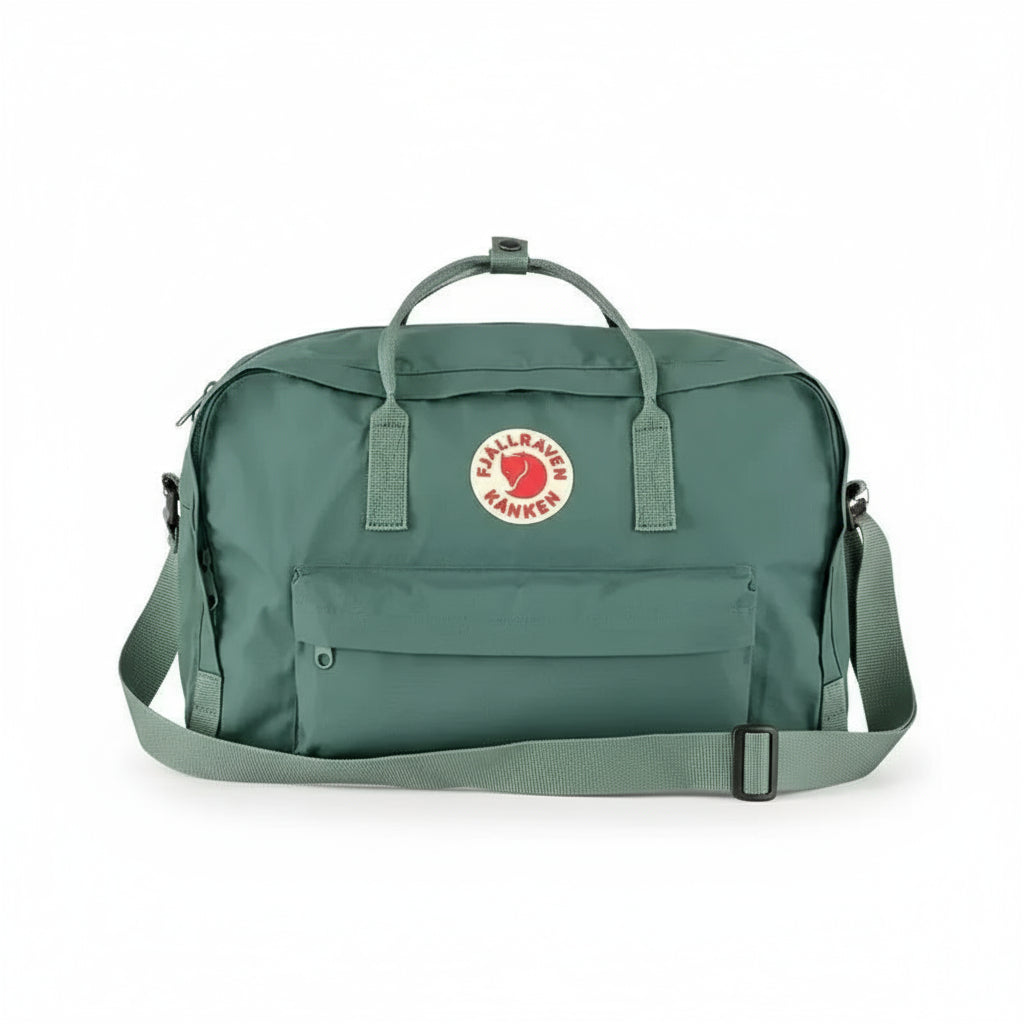 Green Fjällräven Kånken travel backpack – lightweight and waterproof
