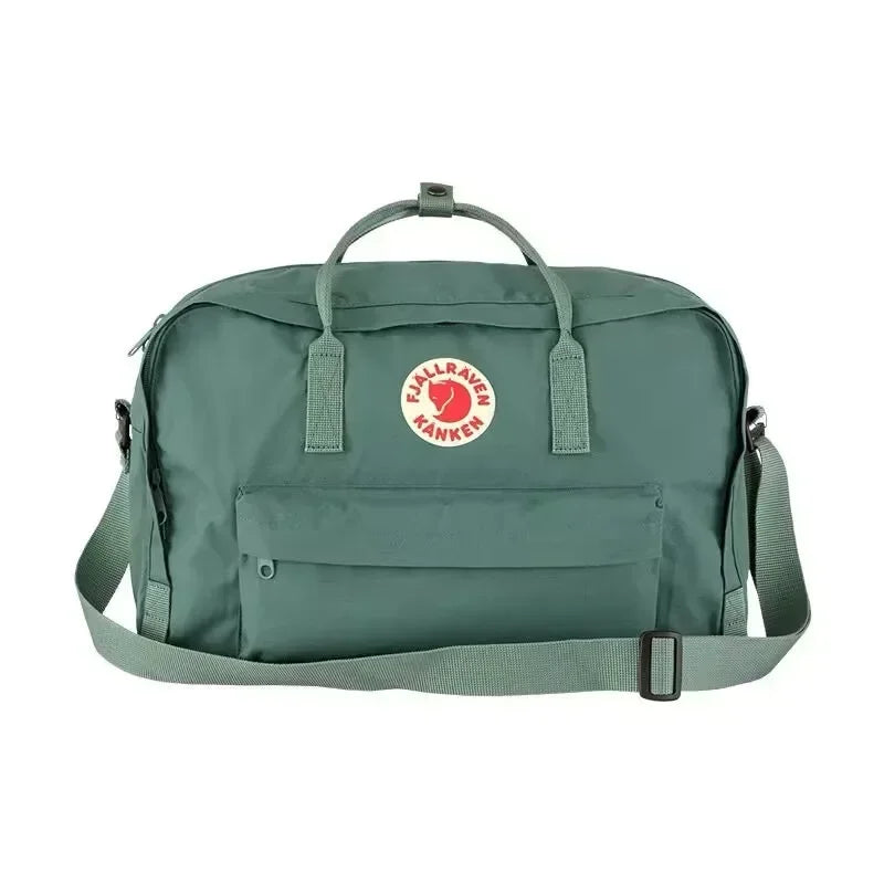 Green Fjällräven Kånken travel backpack – lightweight and waterproof