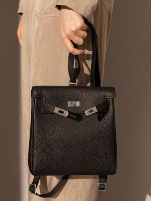 Luxury women’s leather backpack with adjustable straps