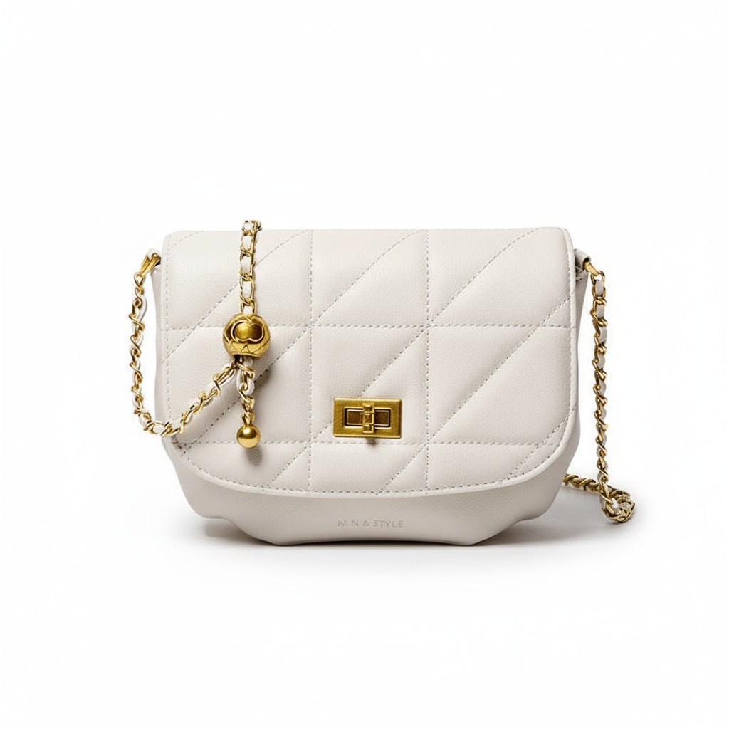 Monaco Trendy Triangle Quilted Leather Chain Bag-5